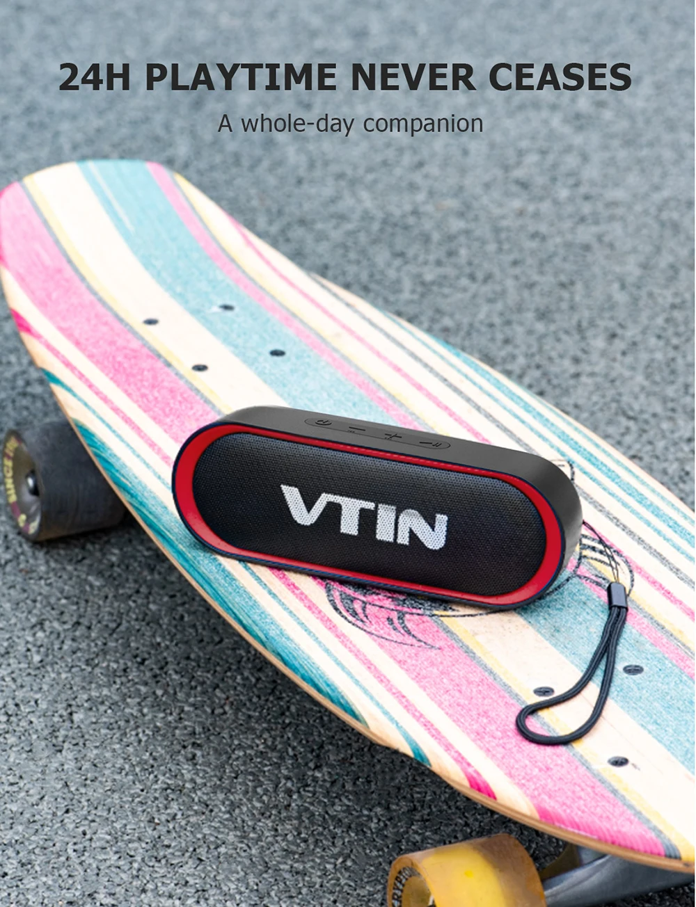 VTIN BH338 Bluetooth 5.0 Speaker IPX5 Waterproof Portable Wireless Speaker With Powerful Bass 24H Playtime For Xiaomi iPhopne PK Anker JBL Mifa Tronsmart Speaker (5)