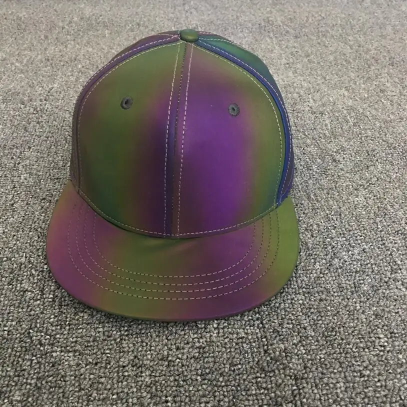 Высококачественный цветной, отражающий бейсболки хип-хоп snapback мужские и женские радужные Цветные Светоотражающие шапки уличная Прямая