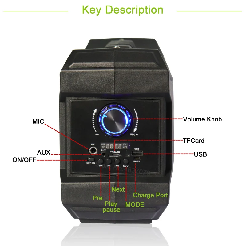 Супер бас Портативный беспроводной bluetooth сабвуфер с микрофоном/TF/USB/FM радио открытый динамик вечерние динамик живота