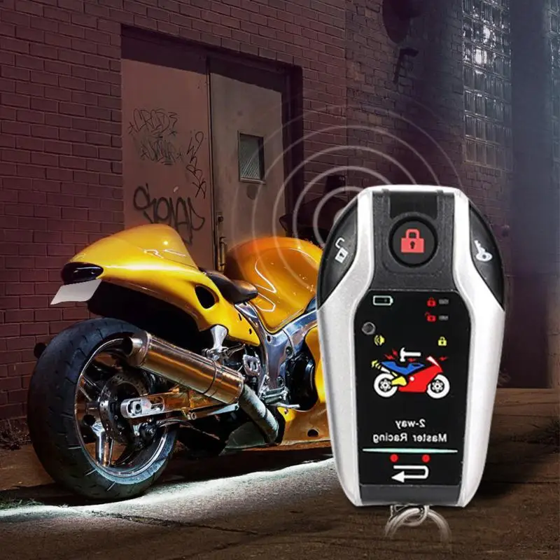 

LCD pager 2 Way motorcycle alarm system security universal DC12V remote engine start stop shock/microwave sensor Remote ControL