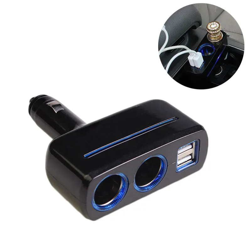 Горячая Новинка Портативный двойной USB розетка для автомобильного прикуривателя Зарядное устройство Черный