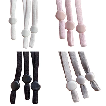 

250 Pcs Width 5mm Mask Elastic Band Adjustable Silicone Button Buckle String Rope DIY Sewing Mask Material