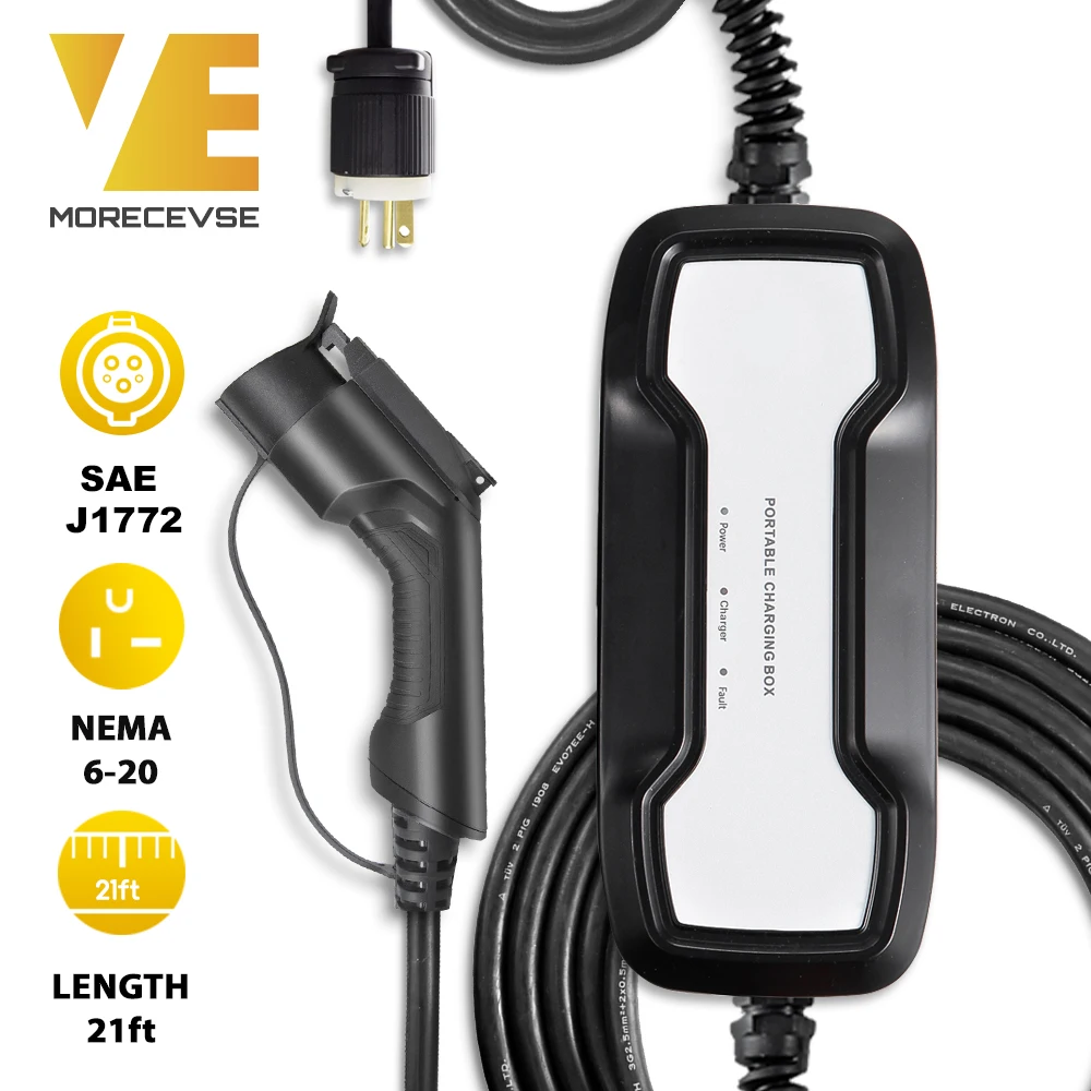 EV зарядное устройство 16A 3 68 кВт NEMA6 20 вилка 8 м (26 футов) Уровень 2 Портативный EVSE 220 В