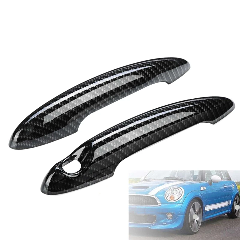 2Pcs Carbon Fiber Car Door Handle Cover Styling Exterior for BMW MINI Cooper S R50 R52 R53 R55 R56 R57 R58 R59 R61 | Автомобили и