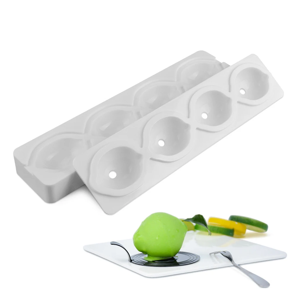 Силиконовые формы для выпечки 4 ячейки форма лимона тортов дессертов 3D