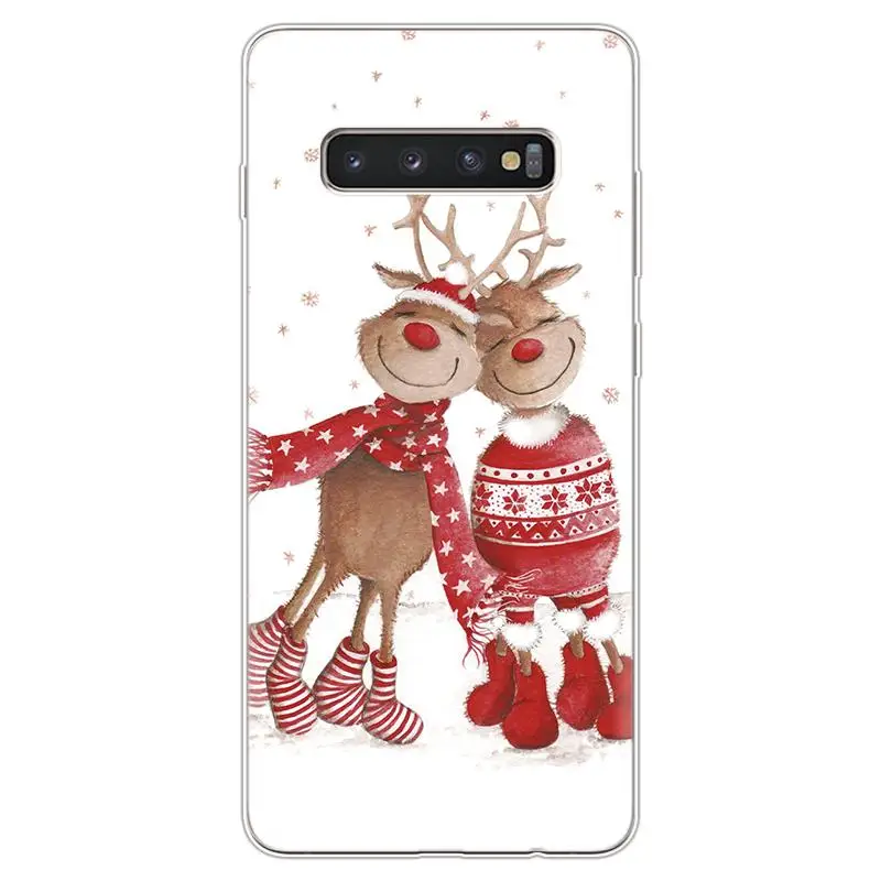 Чехол для samsung Galaxy M10 M20 M30 M40 S6 S7 край S9 S8 S10 плюс S10e Рождество новинка зимы накладка Олень чехол для samsung S9 Coque