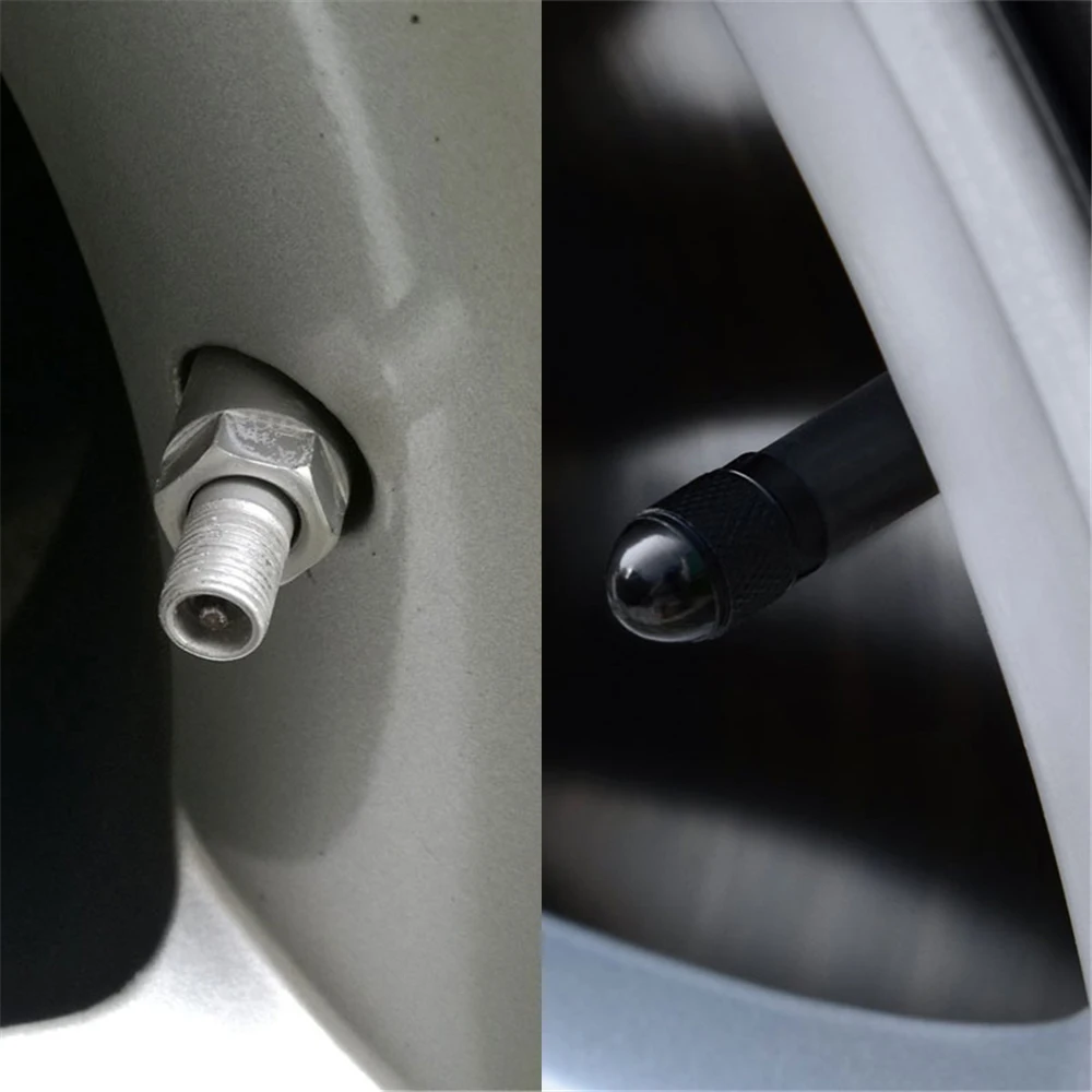 Tappi per Valvole Pneumatici,4pz Tappi valvola Anti-furto,Tappi Valvola Pneumatici,Tappini Gomme Auto,Coprivalvola per Pneumatici Antipolvere per Auto con Chiave per tutte le Auto SUV,biciclette,Moto
