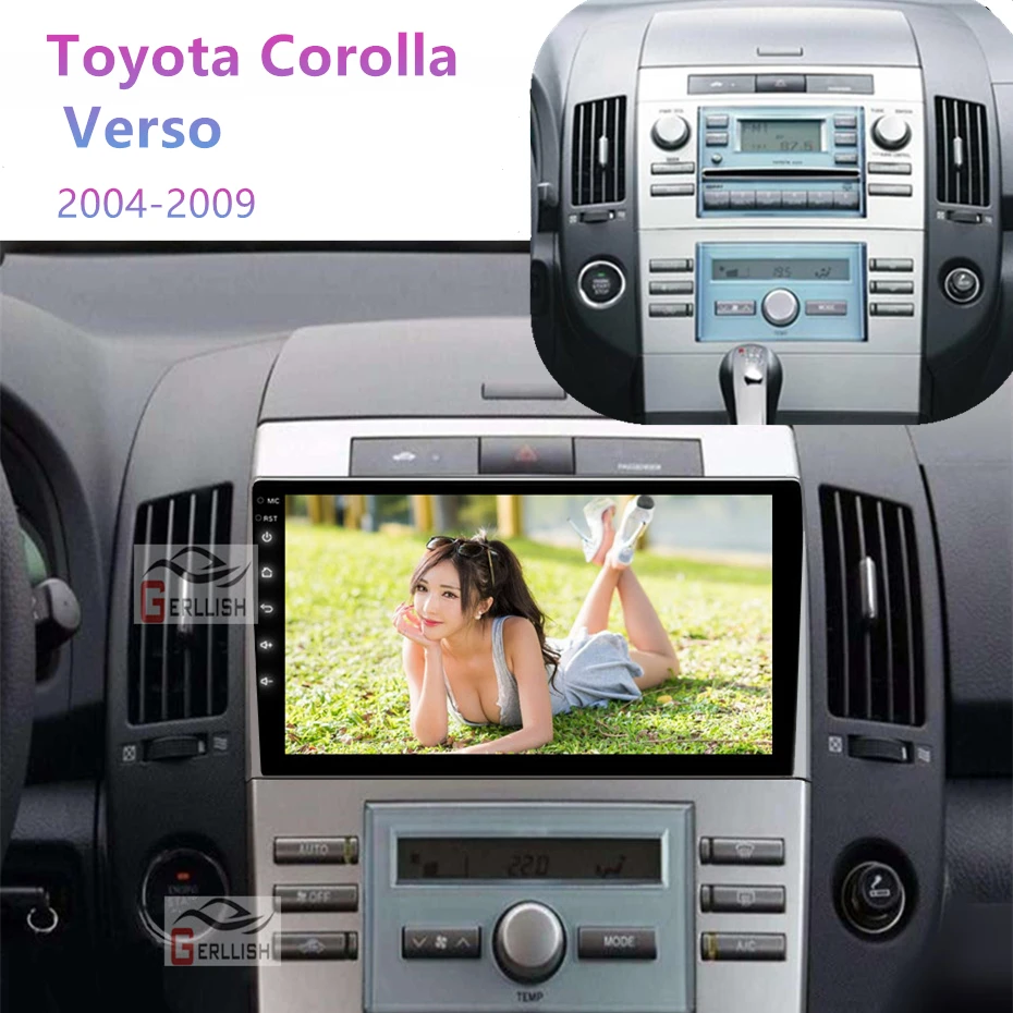 Автомобильный мультимедийный Автомагнитола Gerllish для Toyota Corolla Verso 2004 2006 2009 gps