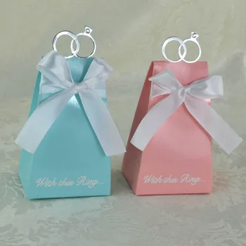 

wholesale 1000pcs Blue Diamond Ring Wedding Favor Boxes Wedding Candy Box Wedding Favors And Gifts Event & Party Supplies