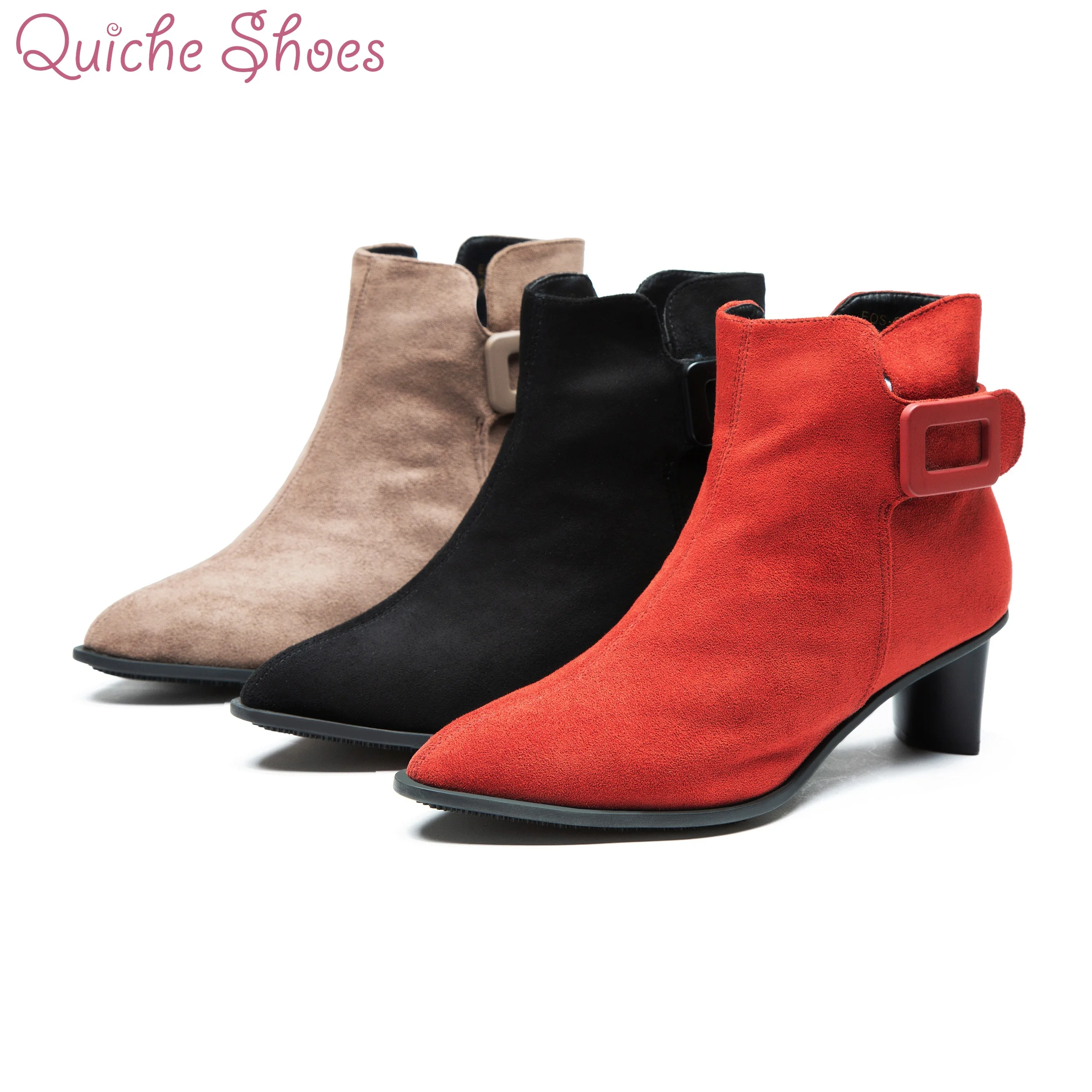 2020 Women's winter Low Heels Women Retro PU Leather Ankle Boots Ladies Shoes Female Short Boots  platform shoes