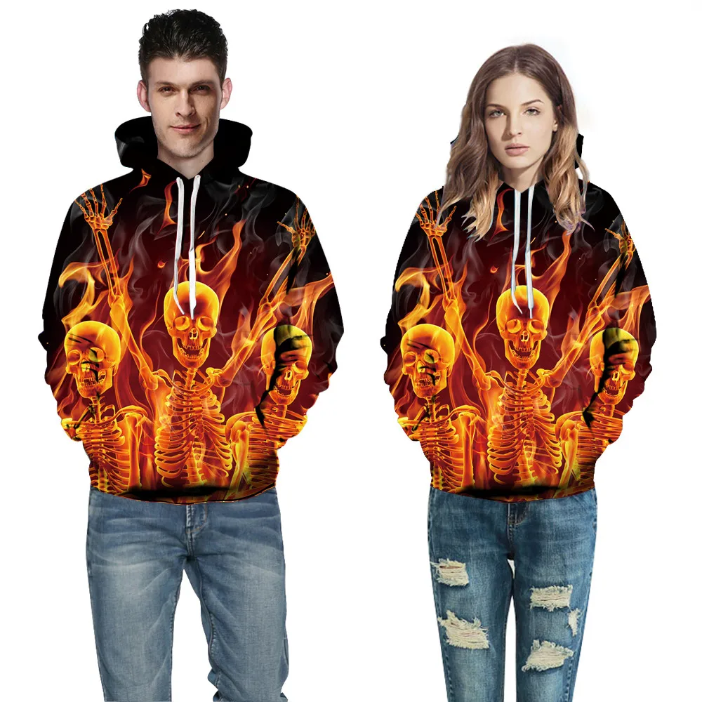 

2019 New Fashiong 3D Halloween costume Hoodies Sweatshirts Men/Women Print Skulls Hip Hop Pullover Sweatshirt Tracksuits Top
