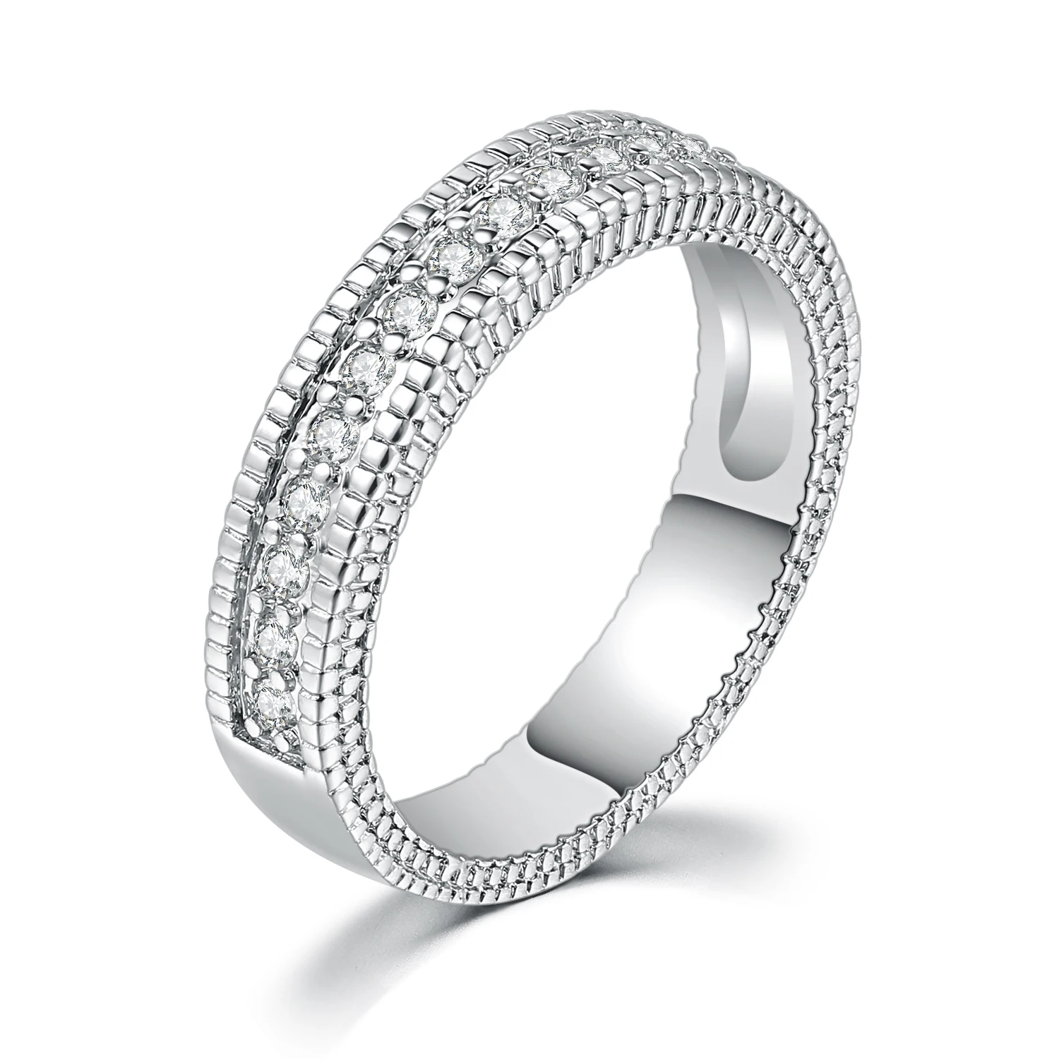 ZHOUYANG кольца для женщин классические мужские простой стиль AAA+ кубический цирконий серебряный цвет модные украшения R544