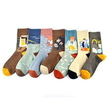

HOT Happy Novelty Pattern Streetwear Embroidered Funny Winter Cotton Men Women Socks Cartoon Cute Warm Japanese Wild Short Sock