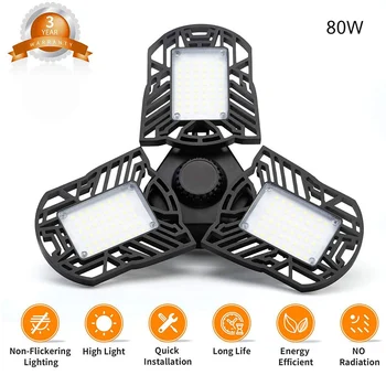 

80W Deformed Garage Ceiling Light LED Garage Light Basement Factory Light For Gas Station Canopy Workshop Football Field