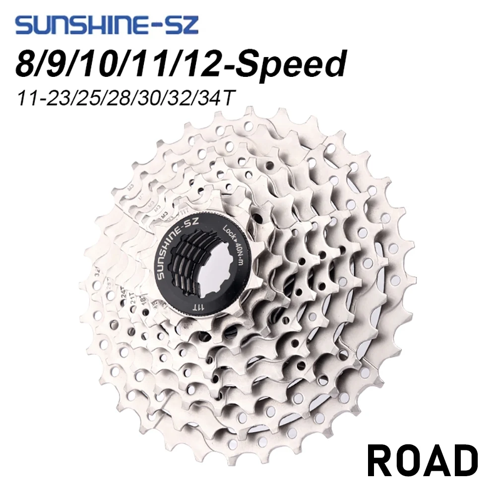 SUNSHINE 11-25T/28T/32T/34T/36T Freewheel 8/9/10/11/12S For Road Bike Shimano 