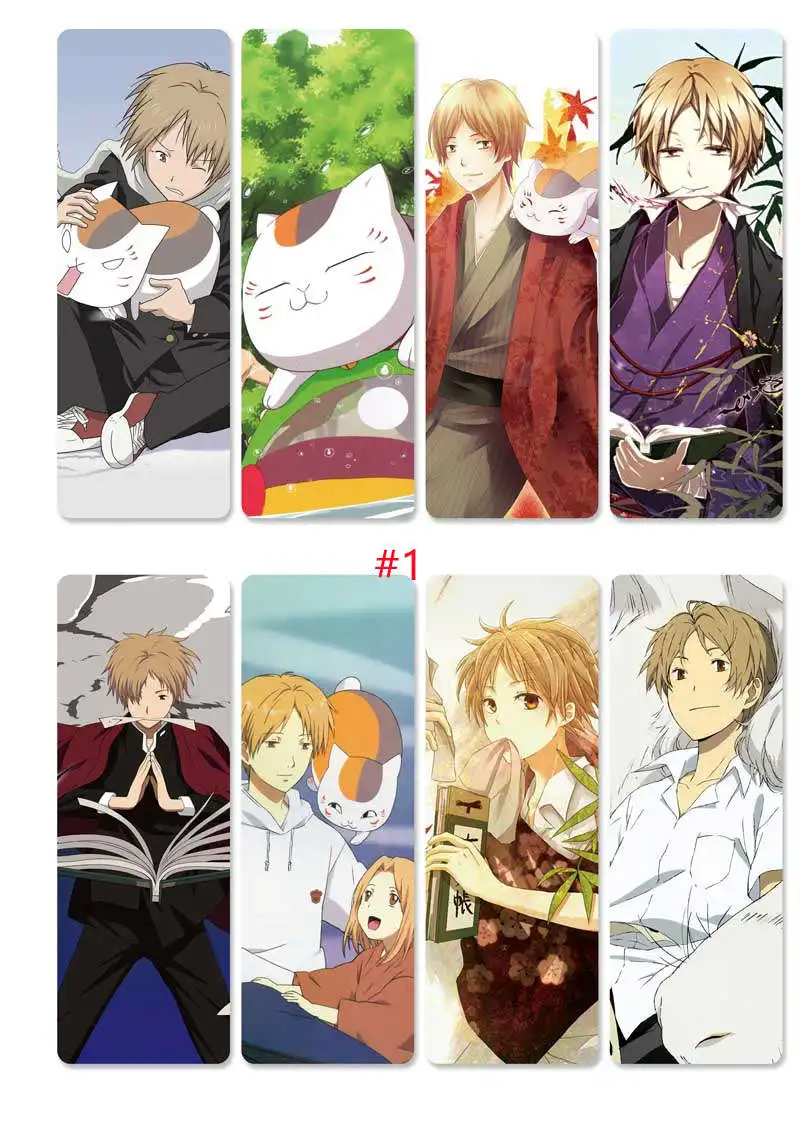 

8pcs/set Natsume Yuujinchou PVC Bookmarks Printed with Anime Natsume Takashi Natori Shuuichi Nyanko-sensei