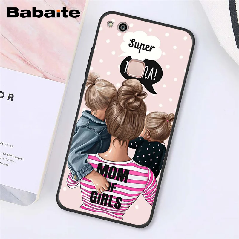 Babaite Модный черный коричневый волос для мамы, дочки, сына, папы, чехол для телефона для Huawei Y5 II Y6 II Y5 Y6 Y7Prime Y9 - Цвет: A13
