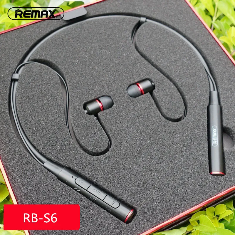 Оригинальные Беспроводные спортивные Bluetooth наушники Remax RB-S6 Neck с подвеской