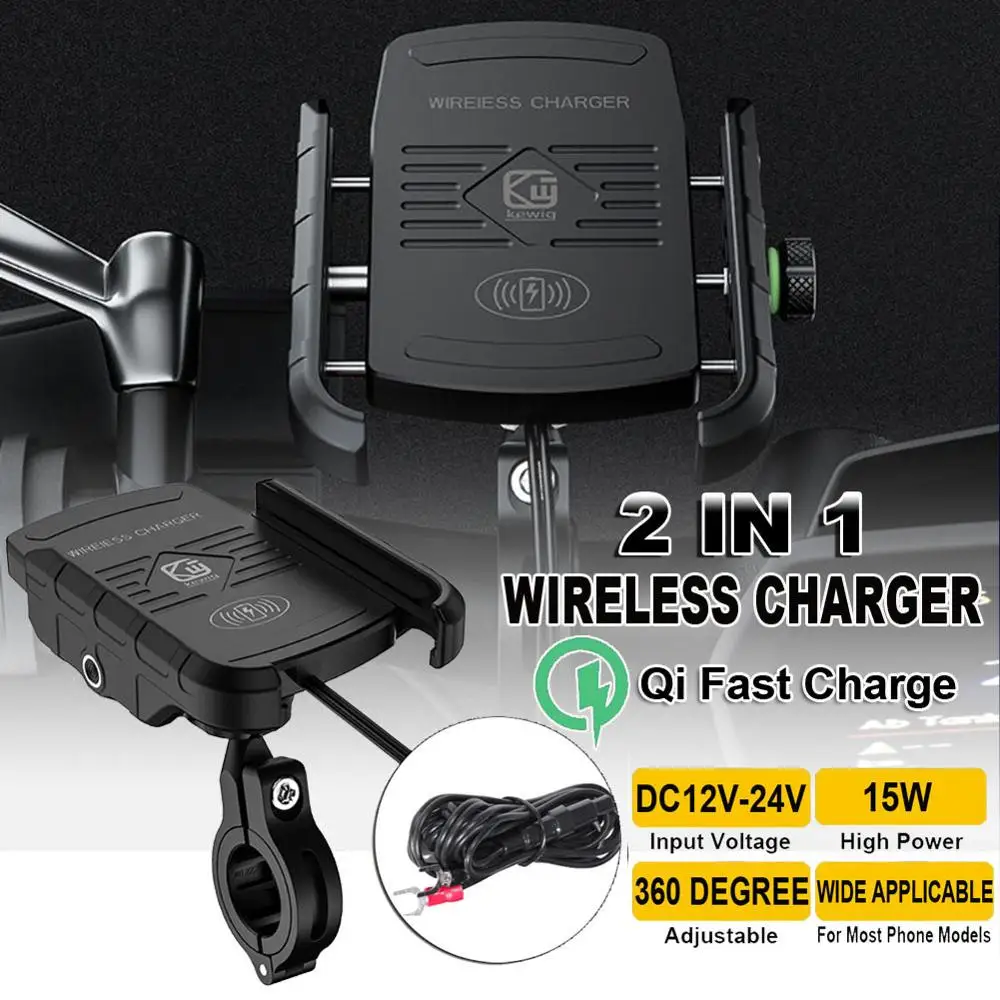

Waterproof 12V Motorcycle Phone Qi Fast Charging Wireless Charger Bracket Holder Mount Stand for iPhone Xs MAX XR X 8 Samsung