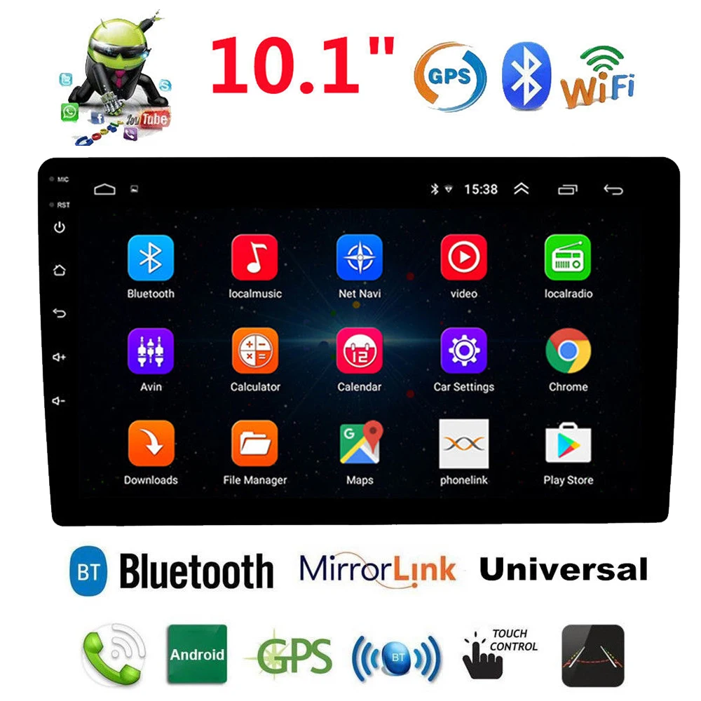 Android 10 1 2Din автомобильный Радио GPS навигация Мультимедиа Видео плеер
