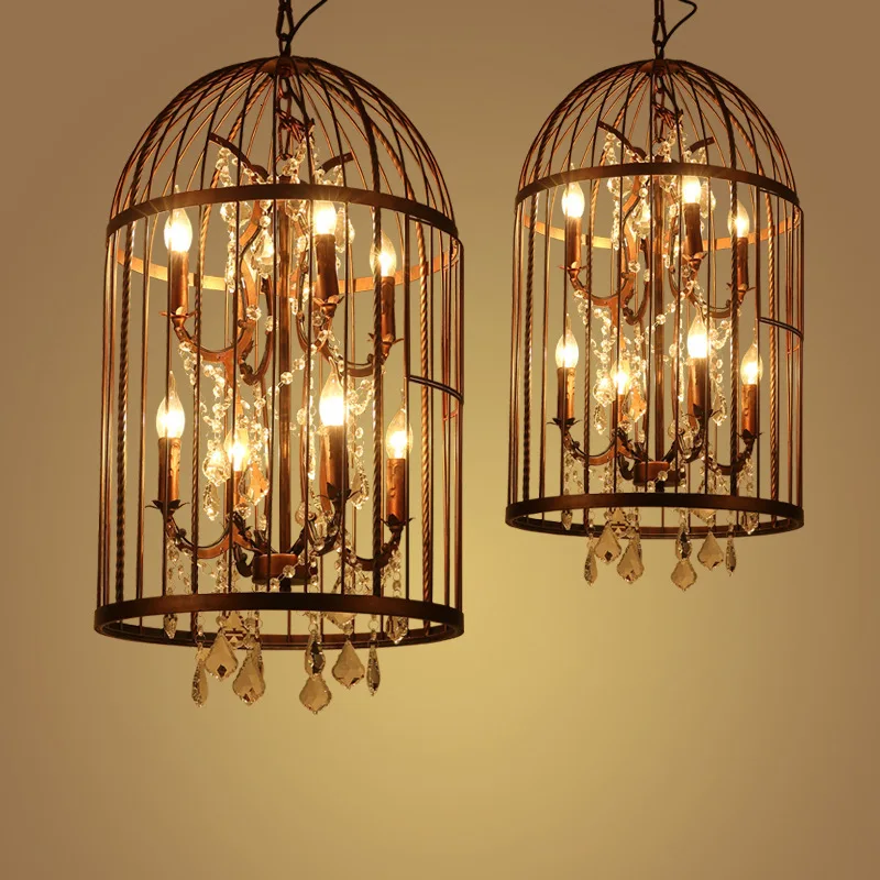 

loft Crystal Cage Design Personality Originality Living Room Restaurant Teahouse Embassy Teahouse Lamps