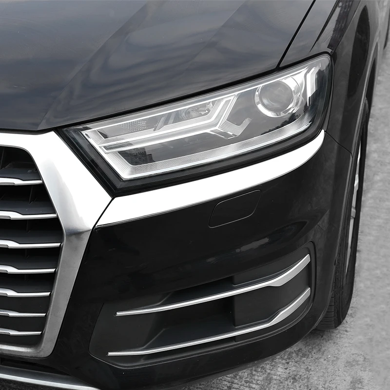 Передняя фара автомобиля брови украшения крышки наклейки отделка для Audi Q7- Автомобиль Стайлинг хром авто аксессуары
