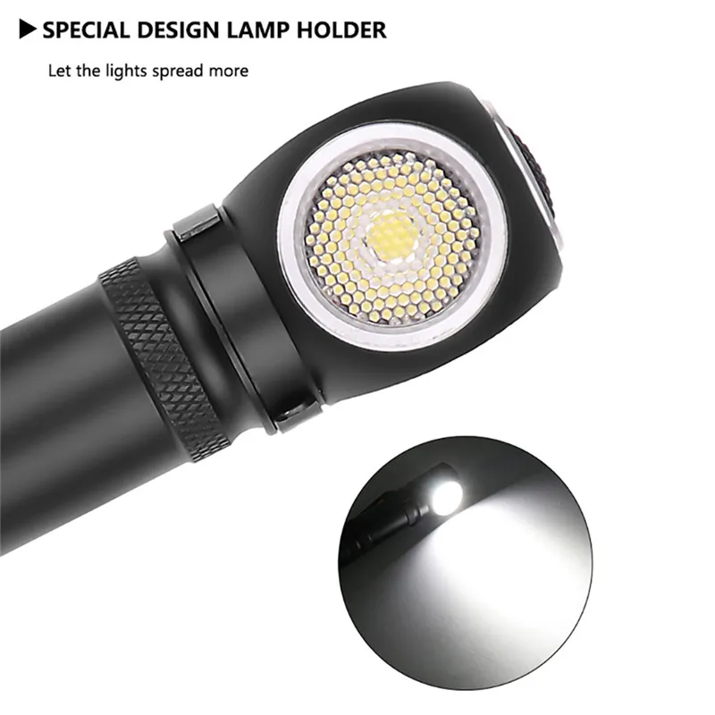 Rechargeable XHP50 Work Light Torch Flashlight With Magnet Can Be Used As Headlamp IP65 Led Flashlight 11x3x3CM Lanterna 40NOV2615