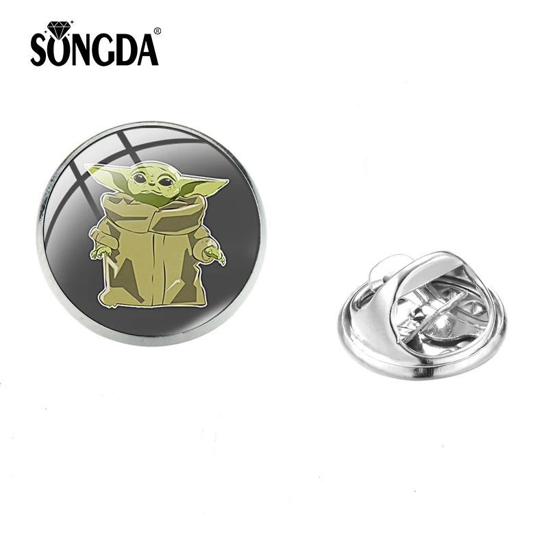 

SONGDA Cool Master Yoda Cartoon Brooch Creative The Mandalorian Baby Yoda Helmet Hard Lapel Pin Badges Best Gift for Movie Fans