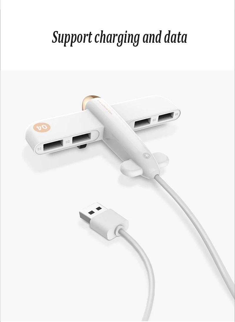 FFFAS синий мини-самолет стиль USB концентратор 4 порта разветвитель тока Расширение заряда с адаптером питания концентратор подарок