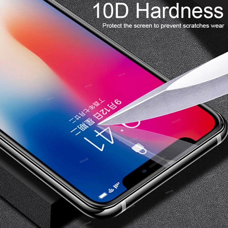 10D полное покрытие закаленное стекло для iPhone X XS Max Xr 11 Pro Max 6 6S 7 8 Plus защита экрана против отпечатков пальцев закаленное стекло