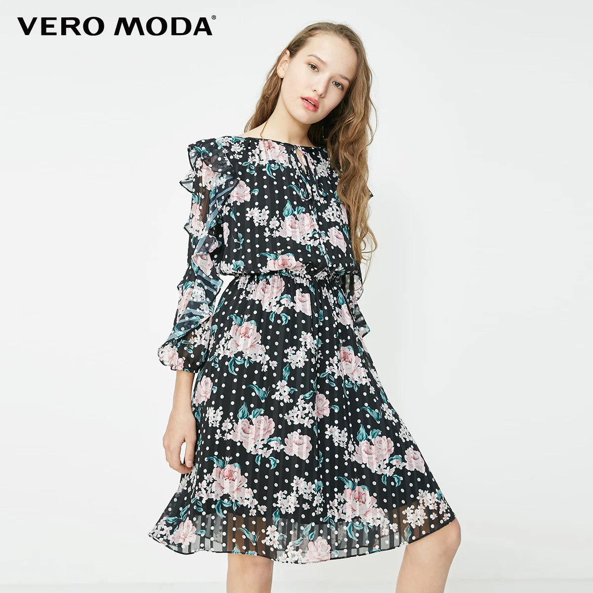 Vero Moda женское платье в горошек с оборками | 31927C510