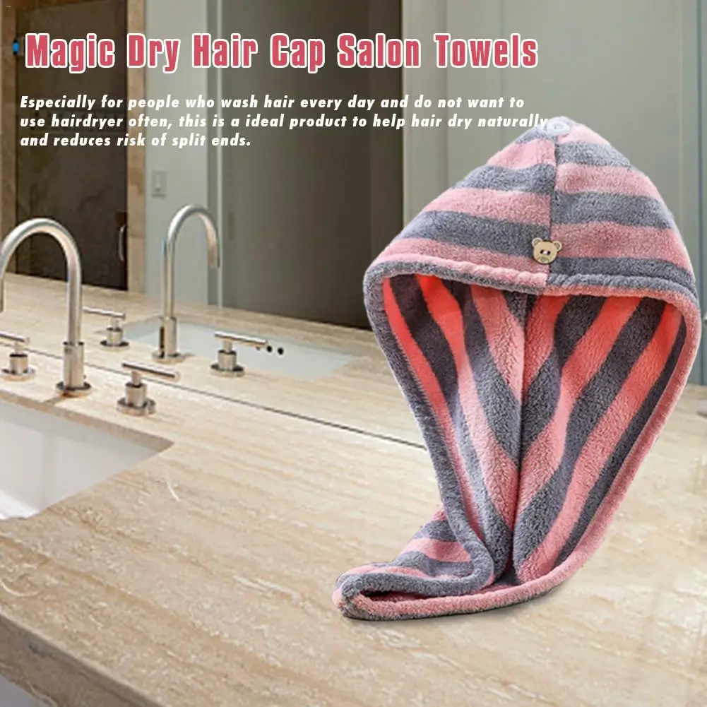 Thicken Shower Cap Hair Towel Wrap Microfiber Super Absorbent Quick-Drying Bath Shower Head Towel Quick Dry Hair For Adult 30E