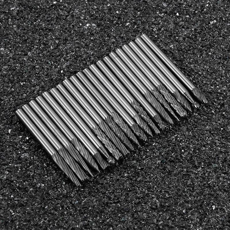 20Pcs Tungsten Steel Solid Carbide Burrs For Rotary Tools Bit Accessories Woodworking Milling Cutter Polishing