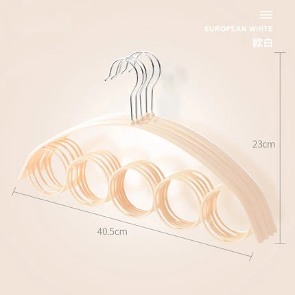 40.5cm 10 pcs/lot Muntifulctional Clothes Hangers for Scarves Tie Belt Necktie Simple Nodic Style Scarf Holder Household Space - Цвет: White (Metal Hook)