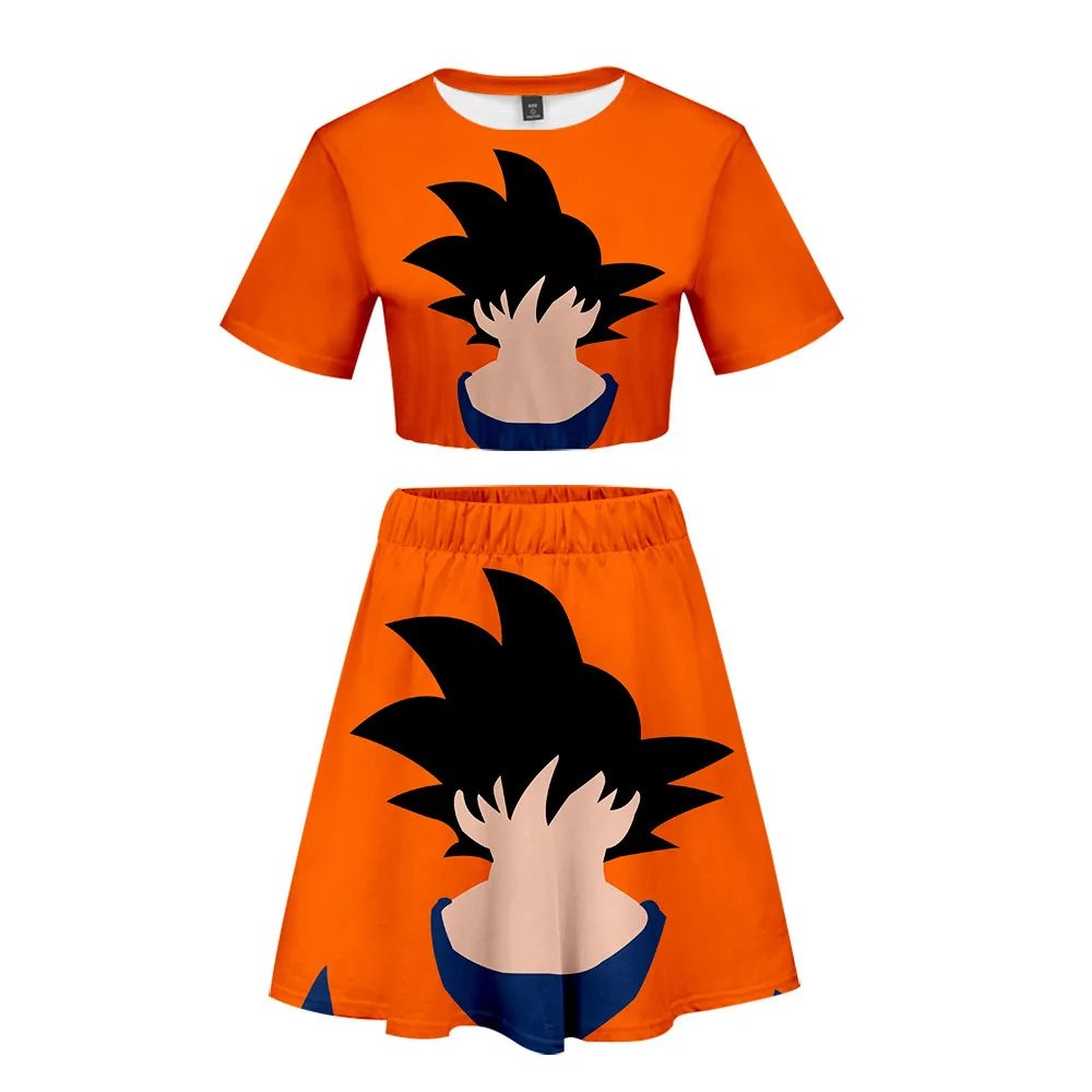 Предоставляем стиль Dragon Ball серии 3D цифровая печать Летняя короткая юбка комплект