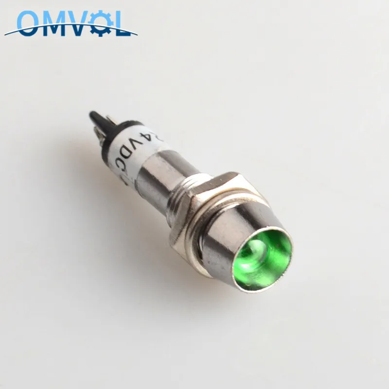 1 шт 12V 24V 220V 8 мм металлический светодиодный Предупреждение пилот светильник металлический светодиодный светильник светодиодный индикатор светильник