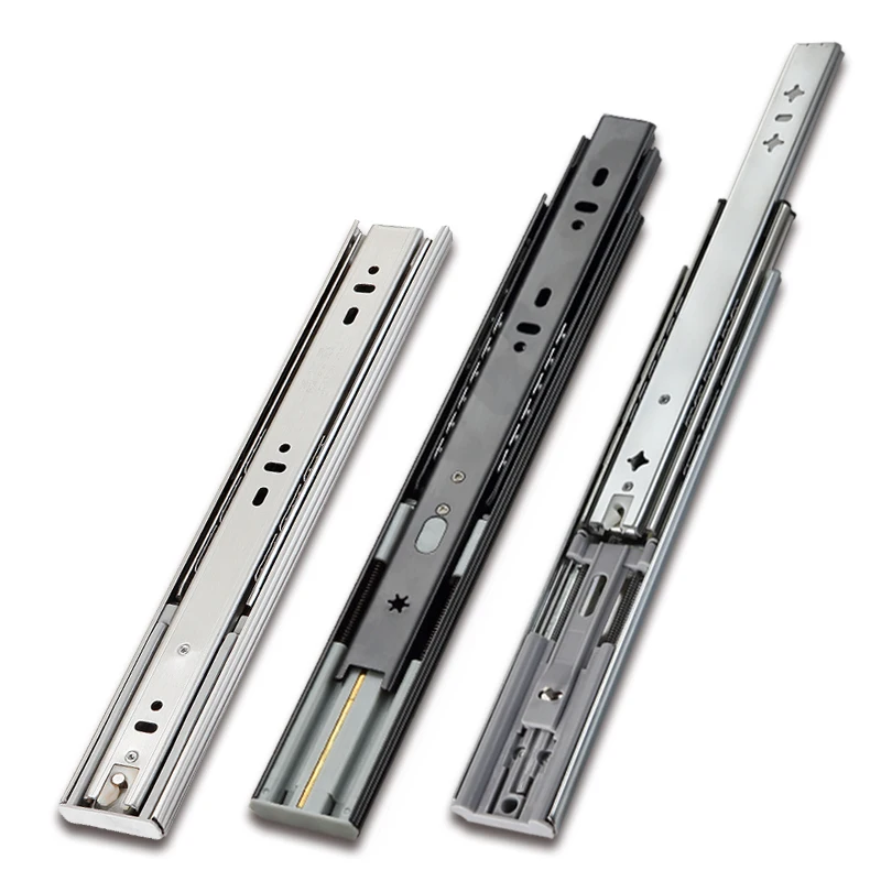 

WASHINGST 53/45mm Wide Three Section Full Extension Damping Cushion Soft Closing Drawer Slide