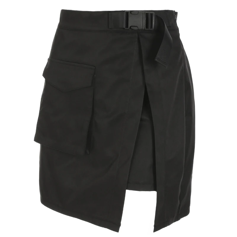 

HEYounGIRL Harajuku Cargo Mini Skirts Womens Sexy High Waist Mini Skirt Summer Casual A-line Short Skirts Split Pockets Fashion
