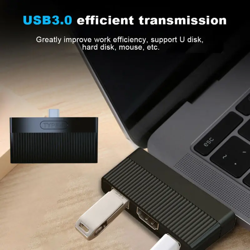 Type C USB 3,1-USB-C 4K HDMI USB 3,0 кабель-адаптер 3 в 1 концентратор для Macbook Pro