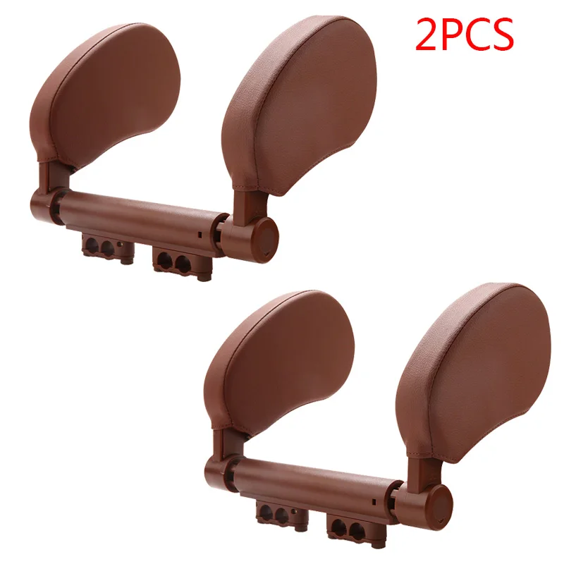 Brown 2pcs Вращающаяся подушка для подголовника автомобиля, подушка для отдыха в путешествии, подушка для шеи, поддержка автомобильного сиденья, набор подушек для головы, универсальный для детей, взрослых, автомобильный отдых - Цвет: Brown 2pcs