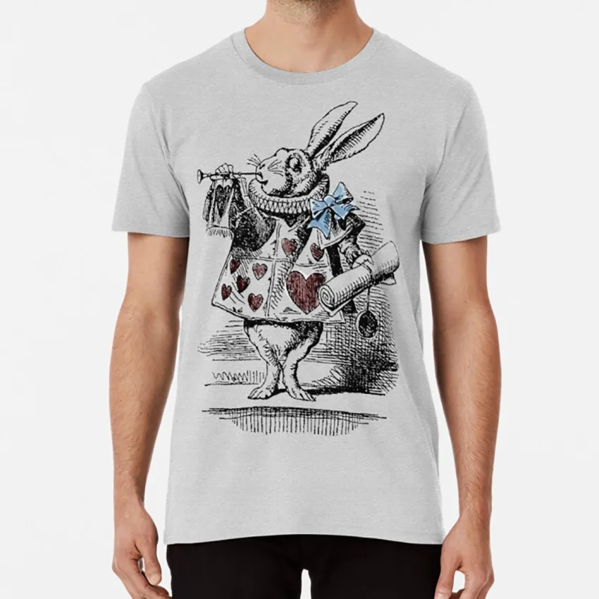Белая футболка с кроликом из Alice's Adventures in Wonderland | Мужская одежда