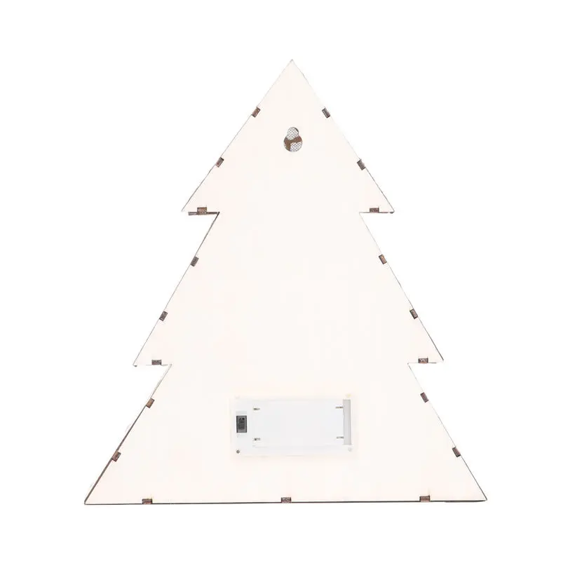 1pc LED Wood Ornament Christmas Tree Shape Wood Light Elk Table Decor Creative Table Round Stars Elk Merry Christmas Household