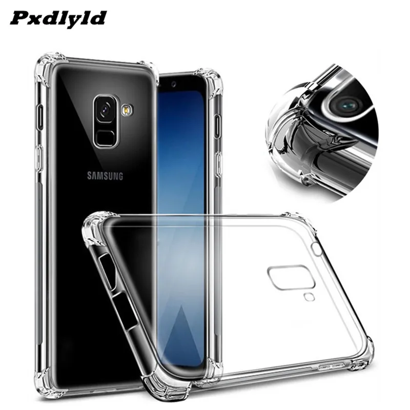 Прочный чехол для телефона Samsung Galaxy A6 A8 Plus A7 A9 2018 A750 J2 Core J4 J6 Prime прозрачный защитный