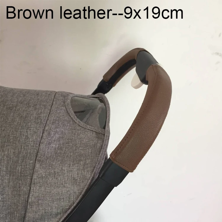 brown 9x19cm 2pcs 4 шт./компл. аксессуары для детских колясок; Защитное детское ручка кожаная крышка коляска подлокотник кожаный защитный чехол Универсальная коляска подлокотник кожаный чехол - Цвет: brown 9x19cm 2pcs