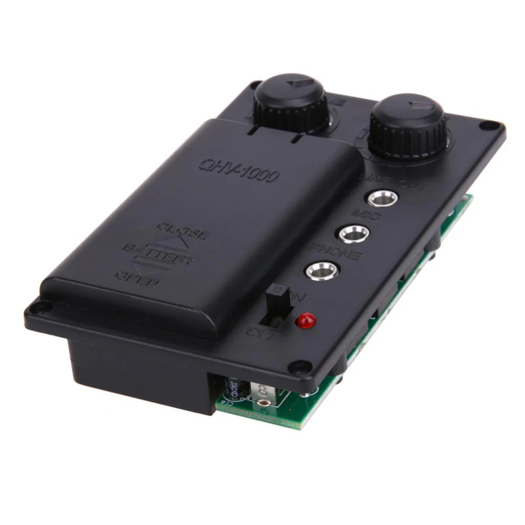 Set Violin EQ Piezo Pickup Preamp w/ Headphone Plug For Electric Violin Instrumnent Accs