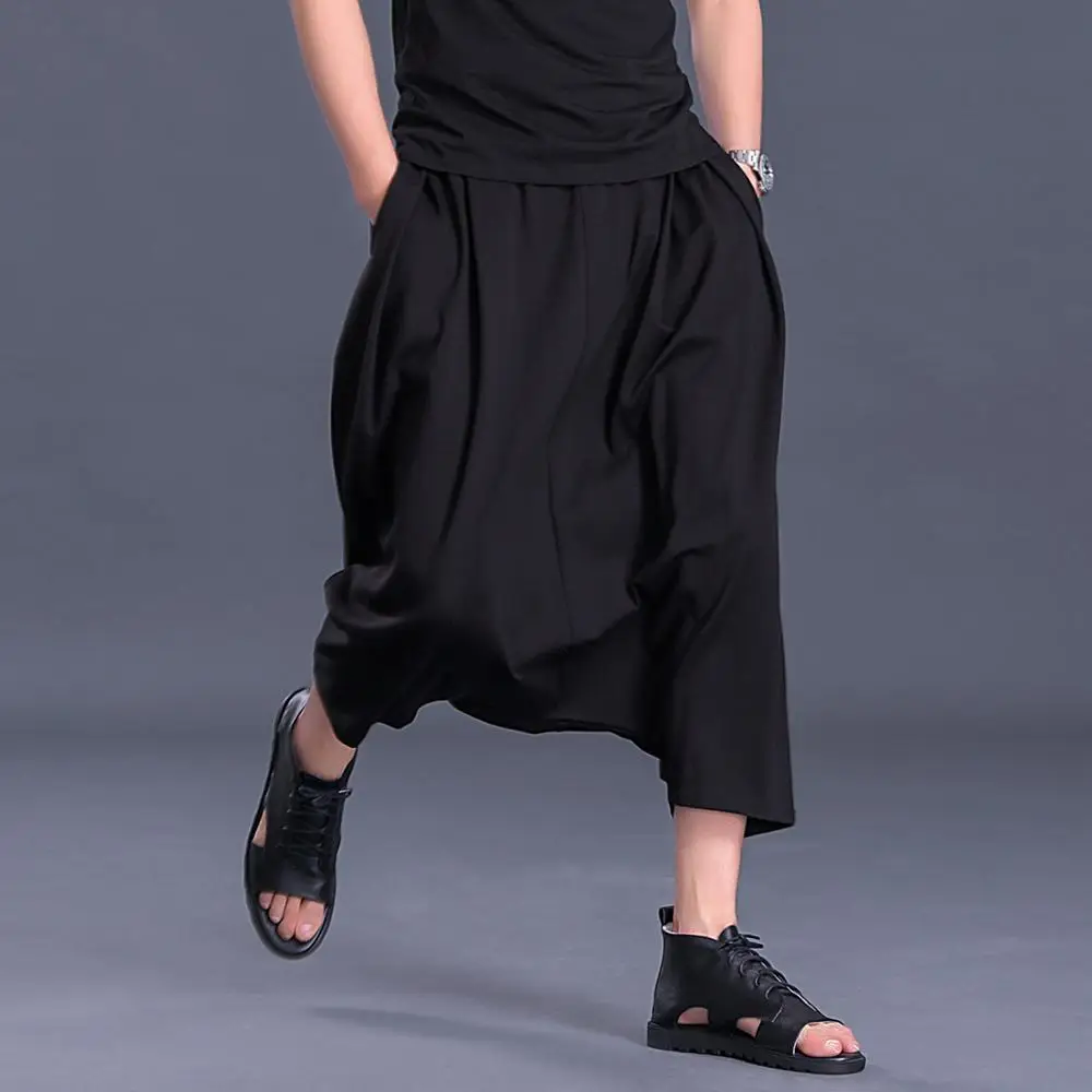2019 летние мужские брюки-шаровары Корейская версия тренда досуг большой размер девять очков брюки мужские свободные Висячие брюки