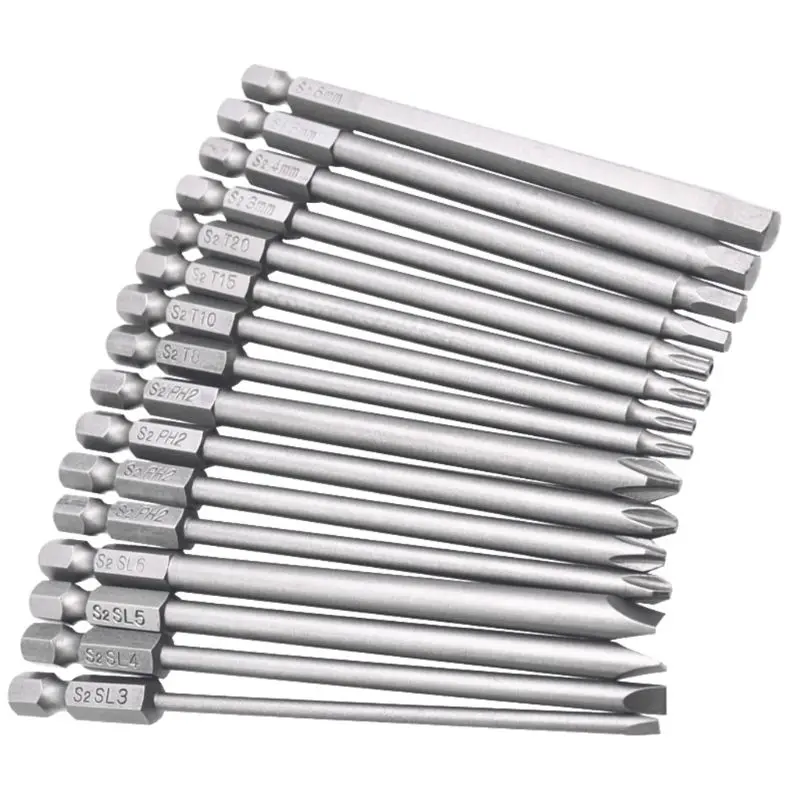 

16pcs/set Steel Hex Torx Screwdriver Drill Bits Security Magnetic Head 100mm