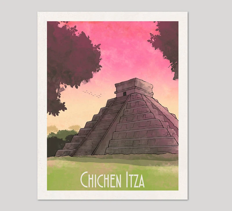 Художественная печать Chichen Itza-Wonder of the World Wall Art | Дом и сад
