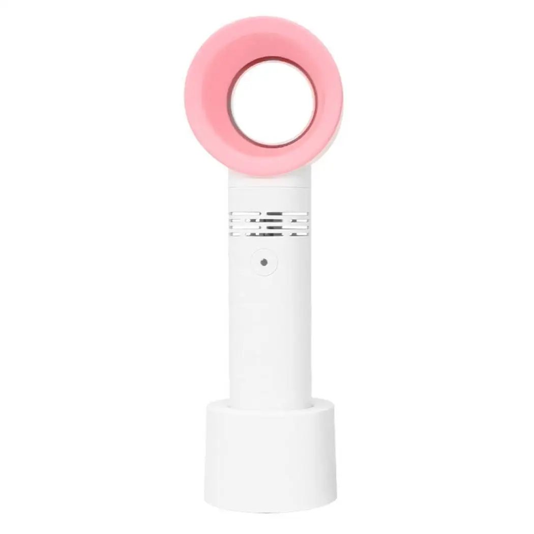 

Mini Handheld Bladeless Fan Outdoor Portable USB Charging Low Noise No Blade Safe Fan With Detachable Base Summer Air Cooler