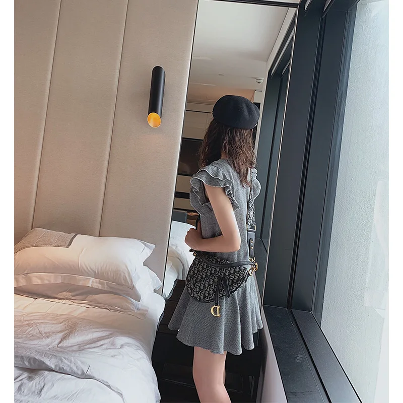 Mishow 2019 zomer Koreaanse sweety O-hals jurken voor vrouwen ruches mouw jurk H-line slim fit meisjes rok MX19B1126 Mishow 2019 zomer Koreaanse sweety O-hals jurken voor vrouwen ruches mouw jurk H-line slim fit meisjes rok MX19B1126